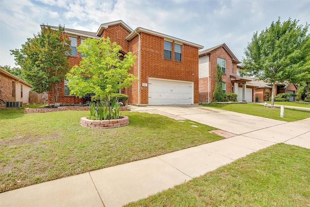 9861 Willowick Ave, Fort Worth, TX 76108 - traditional-style home featuring brick siding, concrete driveway, a garage, and a front yard