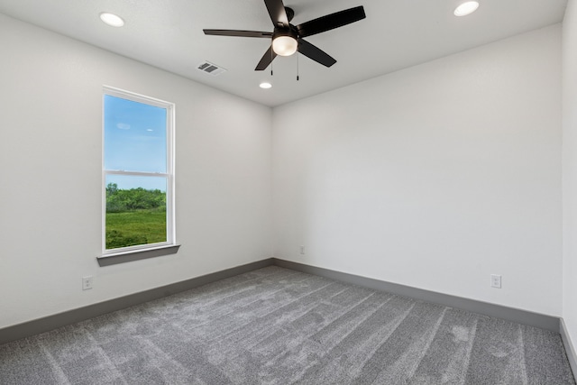 106 Maverick Way, Boyd, TX 76023 - spare room with carpet, baseboards, recessed lighting, and a ceiling fan
