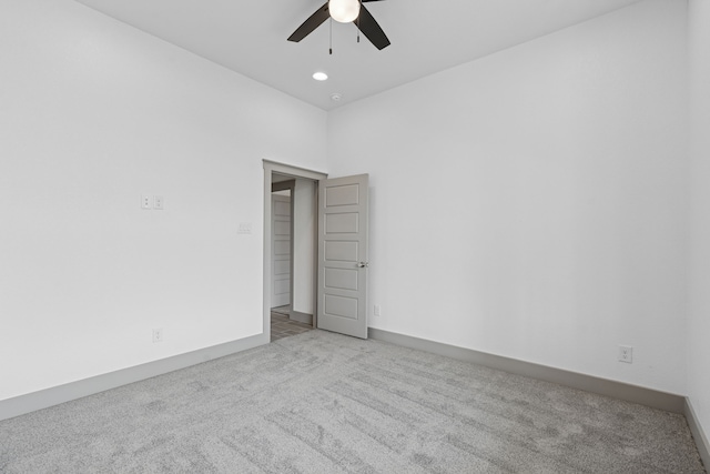 106 Maverick Way, Boyd, TX 76023 - empty room with carpet floors, a ceiling fan, baseboards, and recessed lighting
