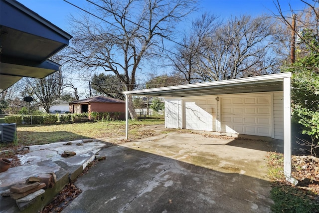2713 Wembley Dr, Garland, TX 75041 - detached garage with central AC unit