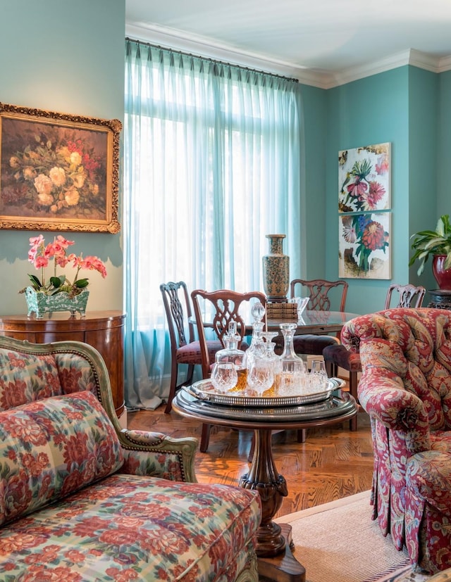 3505 Turtle Creek Blvd Unit 3G, Dallas, TX 75219 - living room with ornamental molding
