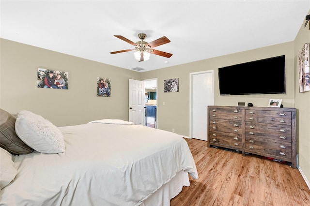 4318 Quail Run Rd, Sherman, TX 75092 - bedroom featuring wood finished floors and ceiling fan