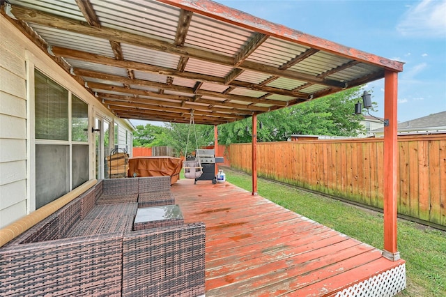 4318 Quail Run Rd, Sherman, TX 75092 - wooden terrace featuring a grill