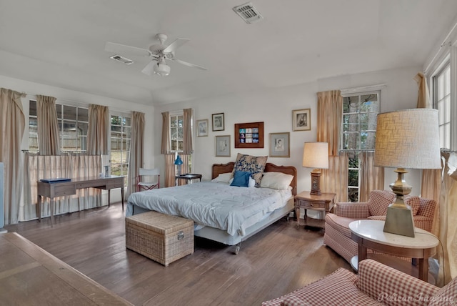 514 Pierremont Cir, Shreveport, LA 71106 - bedroom with multiple windows, wood finished floors, and ceiling fan