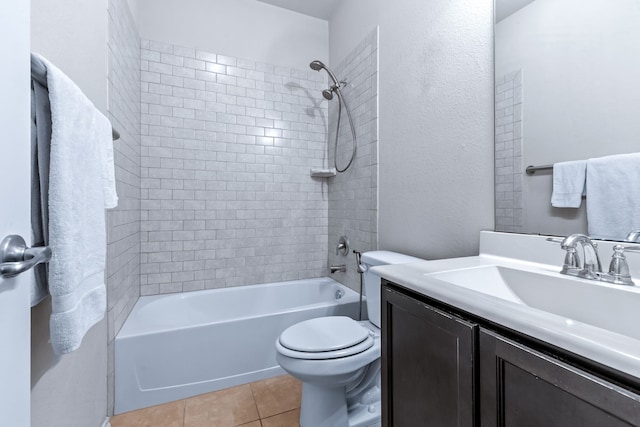 608 W Grove Cir, Anna, TX 75409 - full bathroom with bathing tub / shower combination, vanity, toilet, and tile patterned flooring