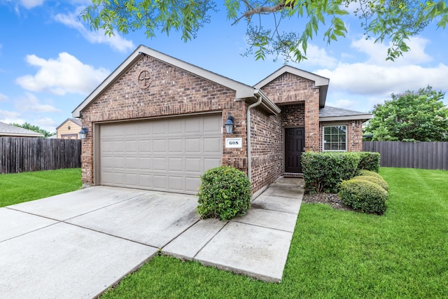 608 W Grove Cir, Anna, TX 75409 - ranch-style home with brick siding, an attached garage, and driveway