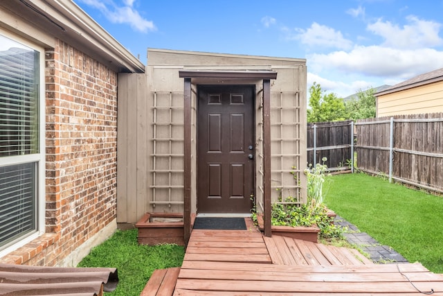 608 W Grove Cir, Anna, TX 75409 - doorway to property with brick siding