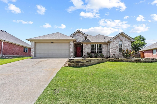1716 Northbrook Ln, Sherman, TX 75092 - view of front of house with driveway, an attached garage, a front lawn, and a shingled roof