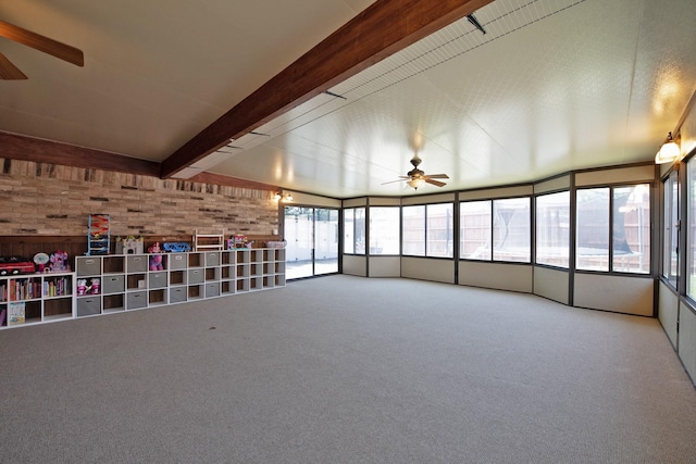 1446 Foxwood Ln, Rockwall, TX 75032 - unfurnished sunroom with ceiling fan and beam ceiling