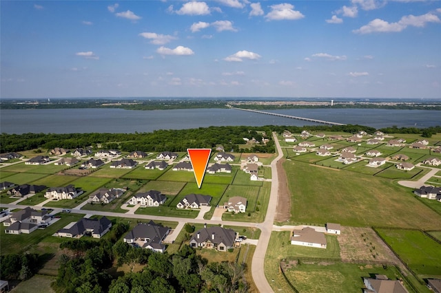 1230 Driftwood Ln, Lucas, TX 75002 - aerial view of property and surrounding area with a large body of water and nearby suburban area