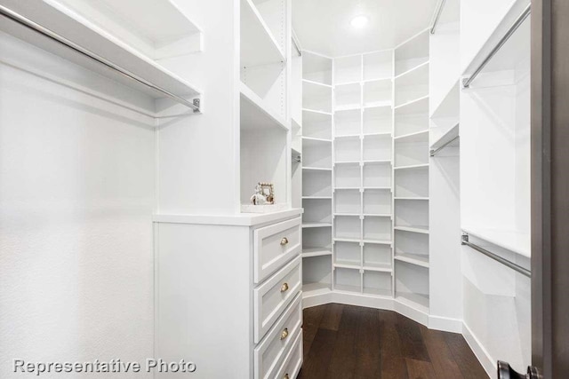 4820 Strada St, Celina, TX 75078 - spacious closet with dark wood-style flooring