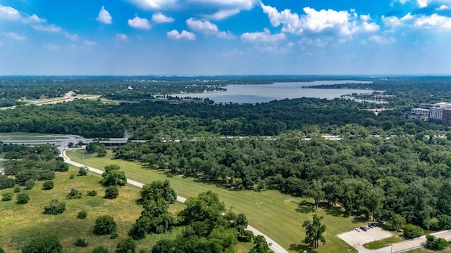 7805 Eagle Trl, Dallas, TX 75238 - aerial view of a nearby body of water and a heavily wooded area