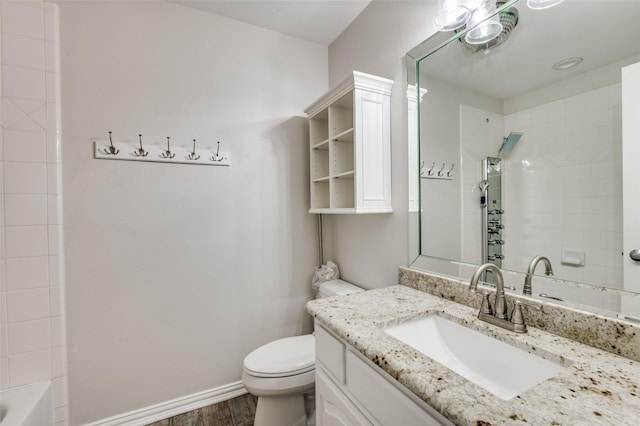 805 Cross Ln, Southlake, TX 76092 - bathroom featuring vanity, toilet, and wood finished floors