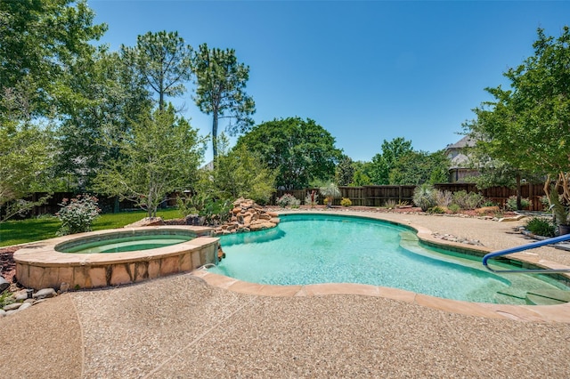 805 Cross Ln, Southlake, TX 76092 - view of swimming pool featuring a fenced backyard and a pool with connected hot tub