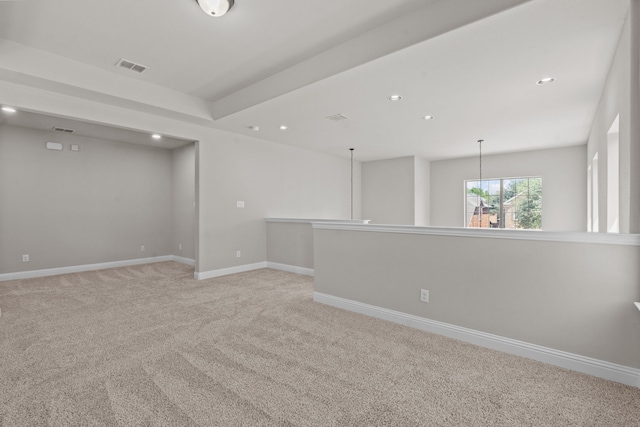 7913 Heritage Palms Trl, Mckinney, TX 75070 - unfurnished room with light carpet, recessed lighting, and baseboards