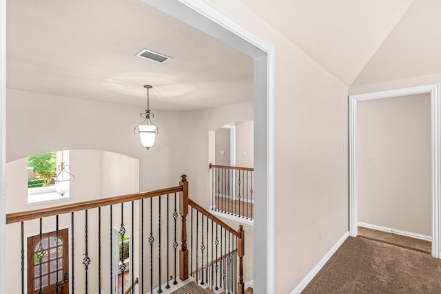 15372 Mountain View Ln, Frisco, TX 75035 - corridor with carpet floors, an upstairs landing, and baseboards
