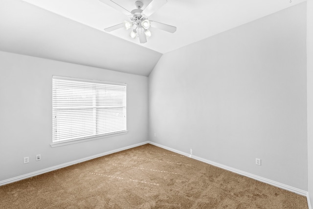 15372 Mountain View Ln, Frisco, TX 75035 - carpeted empty room featuring a ceiling fan, baseboards, and lofted ceiling