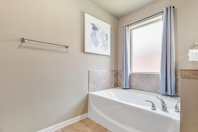 3007 Glenwood Ct, Aubrey, TX 76227 - bathroom featuring a garden tub and tile patterned floors