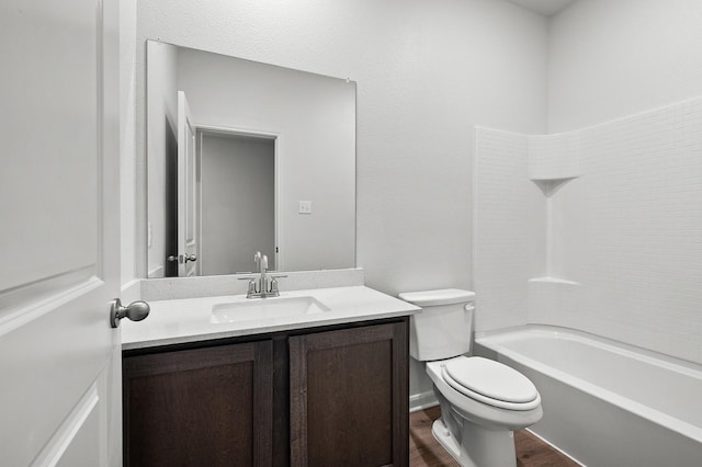 409 Gib Woodall Dr, Venus, TX 76084 - full bath with vanity, toilet, wood finished floors, and shower / tub combination