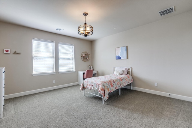 4540 Honeyvine Ln, Prosper, TX 75078 - bedroom with a chandelier, carpet, and baseboards