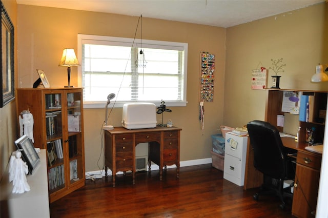 1405 Rolling Hills Dr, Graham, TX 76450 - home office featuring wood finished floors and baseboards