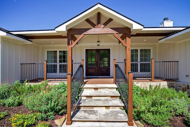4107 Highland Rd, Melissa, TX 75454 - property entrance featuring french doors and covered porch