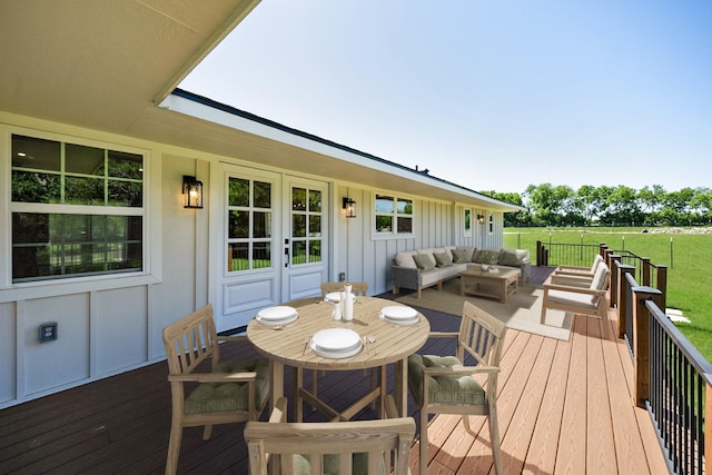 4107 Highland Rd, Melissa, TX 75454 - deck with outdoor lounge area and a yard