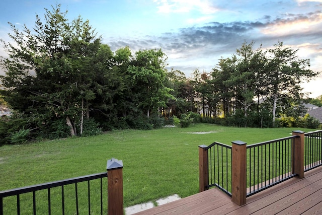 4107 Highland Rd, Melissa, TX 75454 - view of green lawn with a wooden deck