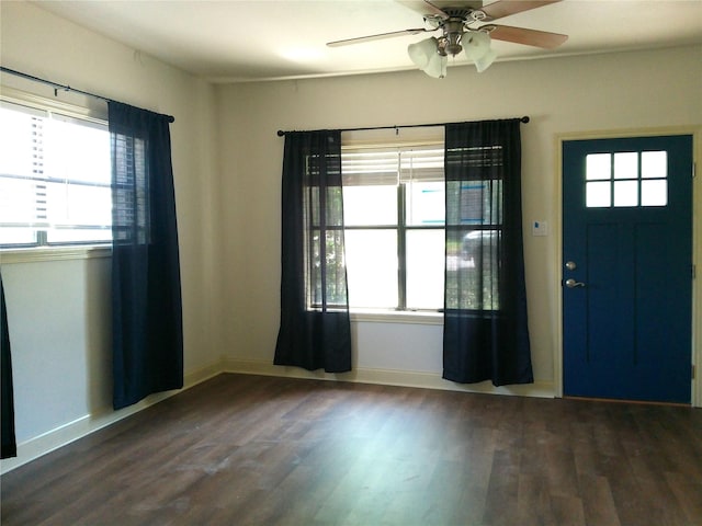 750 Ross Ave, Abilene, TX 79605 - foyer entrance featuring wood finished floors, a ceiling fan, and baseboards