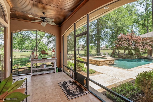 609 Enchanted Ln, Bossier City, LA 71111 - unfurnished sunroom featuring a jacuzzi