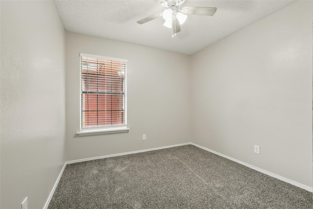 703 Inglewood Trl, Desoto, TX 75115 - carpeted spare room featuring baseboards, ceiling fan, and a textured ceiling