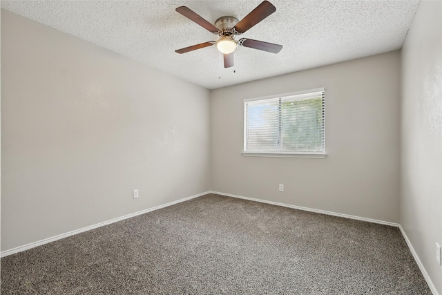 703 Inglewood Trl, Desoto, TX 75115 - unfurnished room with carpet floors, a textured ceiling, ceiling fan, and baseboards