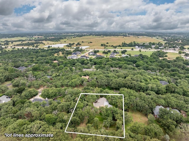 6501 Hillcrest Rd, Flower Mound, TX 75022 - aerial overview of property's location with property boundaries highlighted