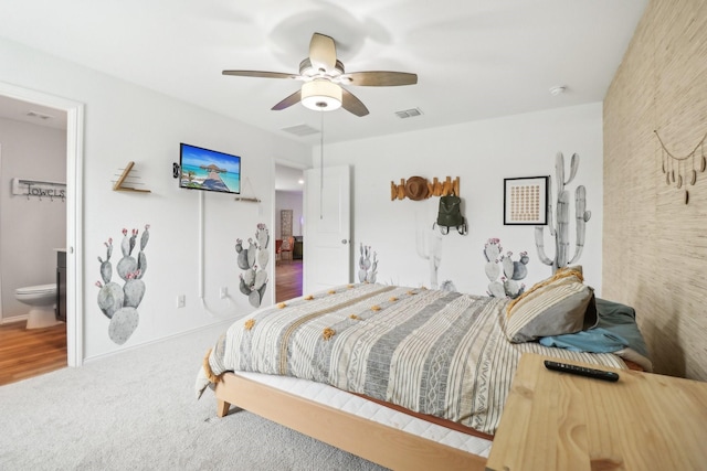 5431 Longshadow Dr, Princeton, TX 75407 - carpeted bedroom with ensuite bath and a ceiling fan