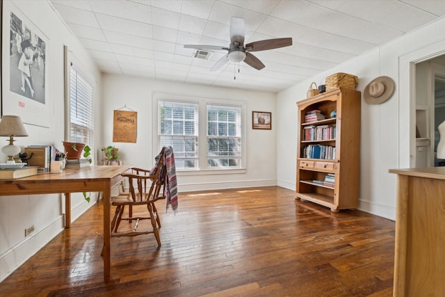 812 N 32nd St, Waco, TX 76707 - office with hardwood / wood-style floors and a ceiling fan