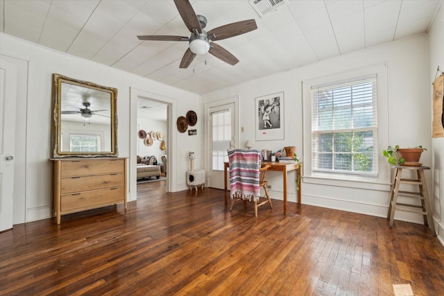 812 N 32nd St, Waco, TX 76707 - office featuring ceiling fan and wood-type flooring