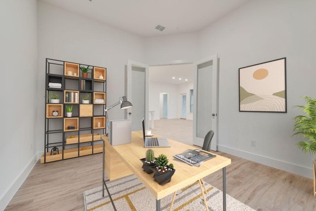 1432 Casting Rdg, Mesquite, TX 75181 - office area featuring light wood-style flooring and baseboards