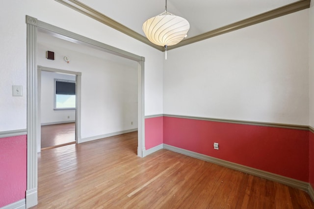 3804 Mattison Ave, Fort Worth, TX 76107 - empty room with wood finished floors and crown molding