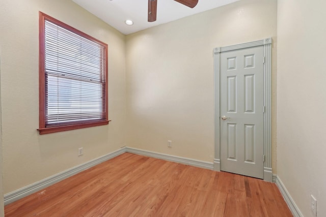 3804 Mattison Ave, Fort Worth, TX 76107 - unfurnished room featuring a ceiling fan and light wood-style floors