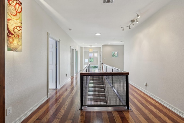 3804 Mattison Ave, Fort Worth, TX 76107 - corridor with wood finished floors, an upstairs landing, and recessed lighting