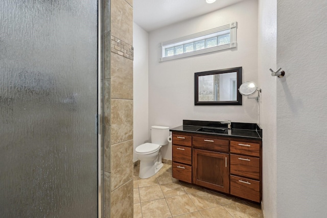 3804 Mattison Ave, Fort Worth, TX 76107 - full bath with a shower stall, vanity, and tile patterned flooring