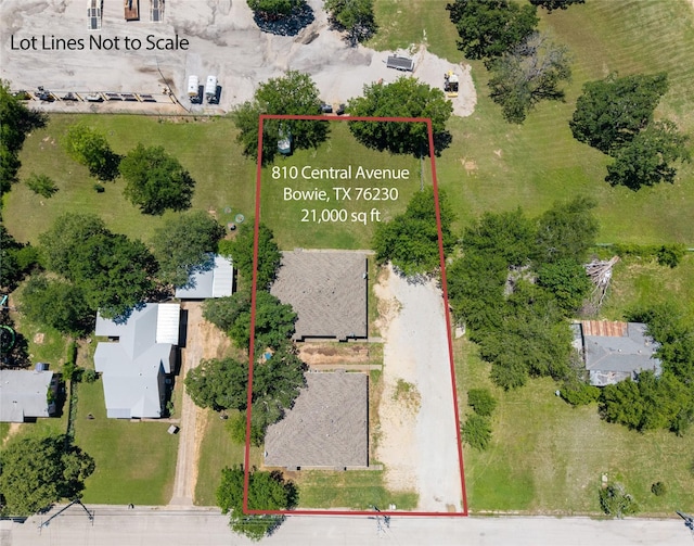 810 Central Ave, Bowie, TX 76230 - view of property location with property boundaries highlighted