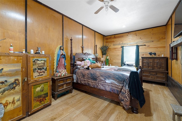 11103 Tascosa St, Dallas, TX 75228 - bedroom featuring wooden walls and light wood-style flooring