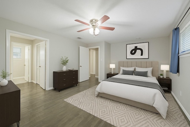 1624 Summer Place Cir, Irving, TX 75062 - bedroom featuring wood finished floors, baseboards, and a ceiling fan