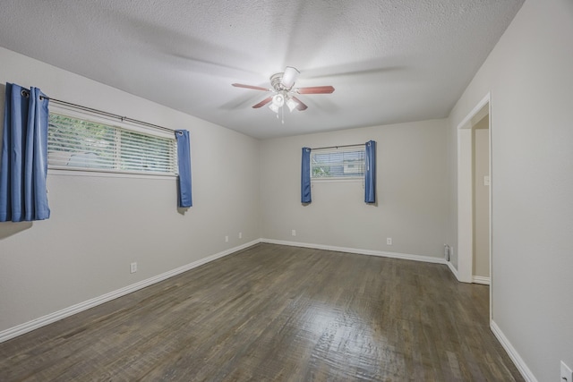 1624 Summer Place Cir, Irving, TX 75062 - empty room with ceiling fan, wood finished floors, baseboards, and a textured ceiling