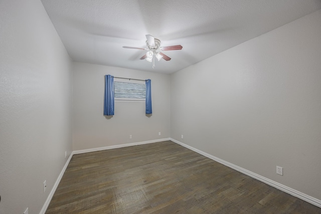 1624 Summer Place Cir, Irving, TX 75062 - spare room featuring ceiling fan, dark wood finished floors, and baseboards