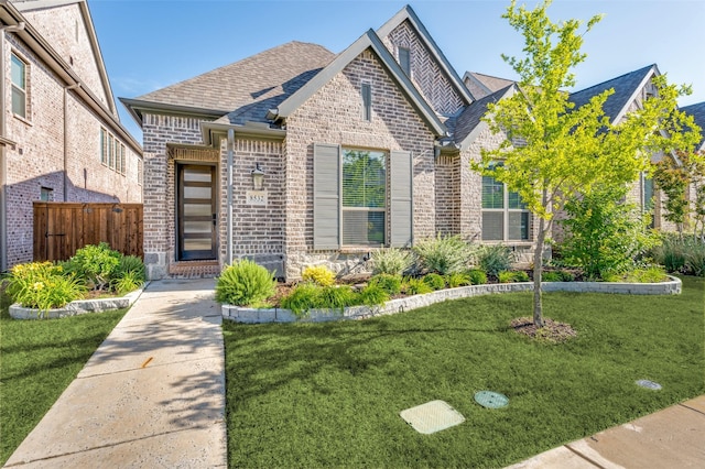 8532 Melrose, The Colony, TX 75056 - french country inspired facade featuring brick siding and roof with shingles
