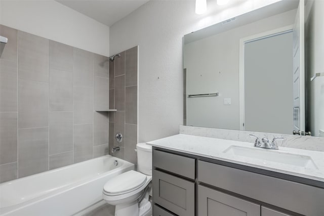 8532 Melrose, The Colony, TX 75056 - full bathroom featuring toilet, vanity, and shower / washtub combination