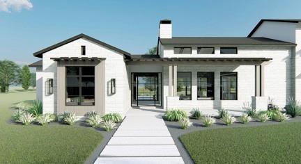 1142 Jefferson Ct, Bartonville, TX 76226 - view of front of property featuring a chimney, a porch, and a front yard