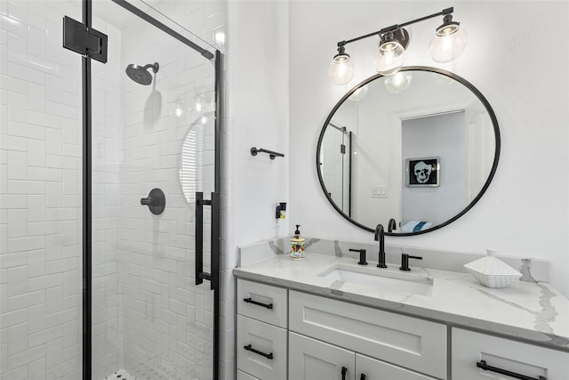 2100 N Fitzhugh Ave Unit D, Dallas, TX 75204 - bathroom with a stall shower and vanity
